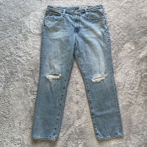 AG Adriano Goldschmied The Isabelle High Rise Straight Crop Distressed Jeans 31R - Picture 2 of 11